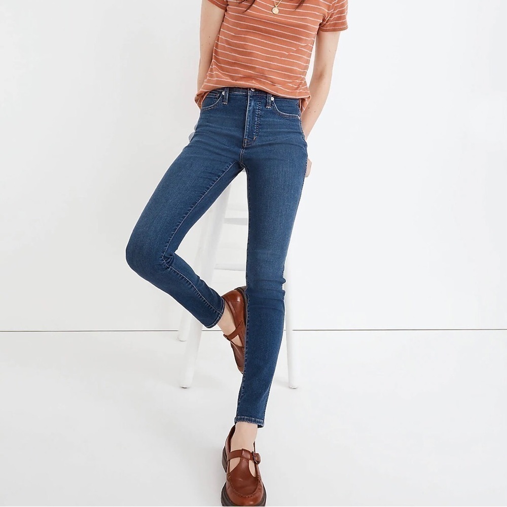 Madewell 9” High Rise Skinny Jeans Sz 25 Mid Blue Stretch Classic Jean
